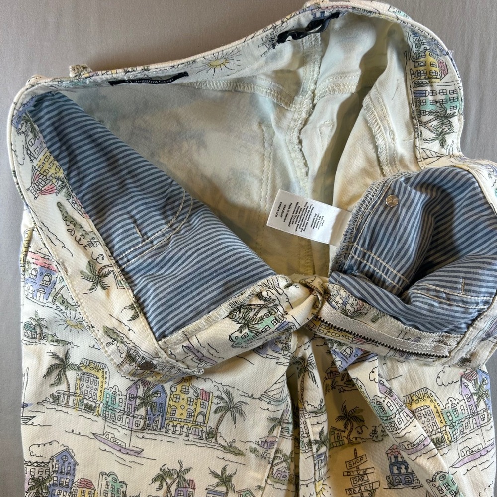 Talbots Womens Jegging Crop Coastal Beach Print Pants White Multi Size 2 - Picture 6 of 11